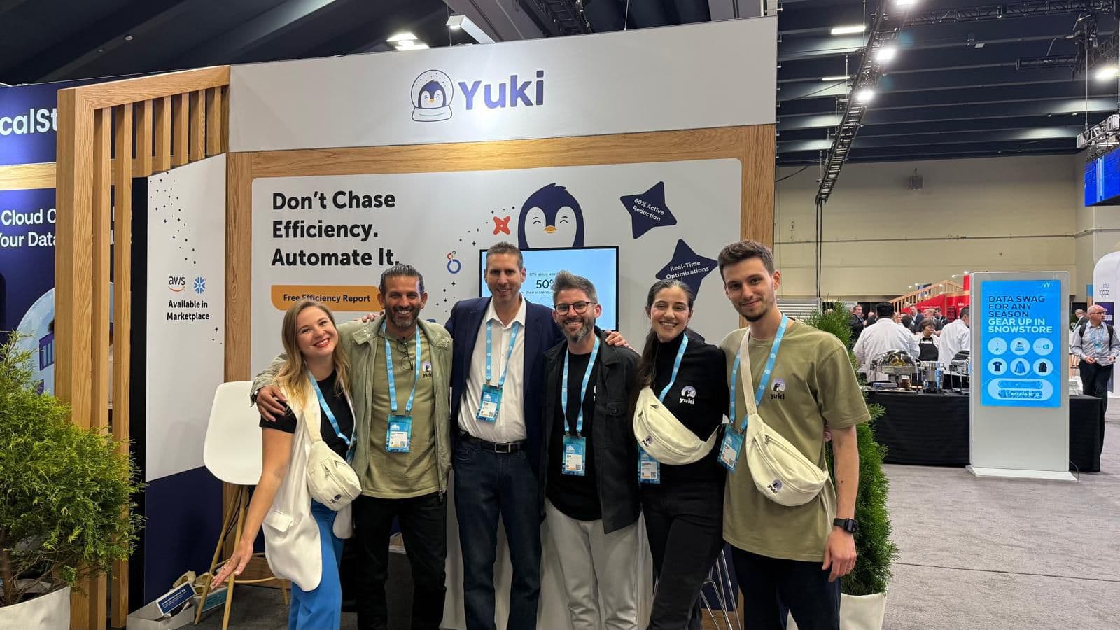 BINGOrep Audience Experts on the Snowflake Summit floor with Yuki.